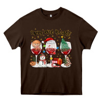 Chocolate Brown tipsy and bright christmas Heavy Core Tee - MaliasSmallBusiness