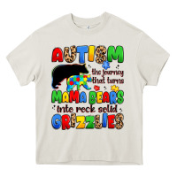 Cream autism the journey that turns mama bears Heavy Core Tee - JahusDesignShop