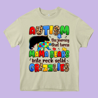 Autism The Journey That Turns Mama Bears Heavy Core Tee Designed By Jahusdesignshop