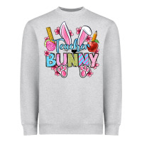 Heather Grey Easter Teacher bunny Heavyweight Sweatshirt - OliviaCreatesArt