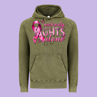 Nobody Fights Alone Cancer Vintage Hoodie Designed By Nancycooperartshop