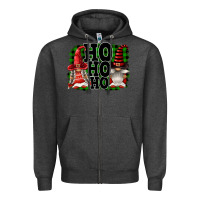Charcoal Heather Ho Ho Ho Christmas Gnomes Zipper Hoodie - FaDigitalArtStudio