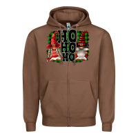 Chestnut Ho Ho Ho Christmas Gnomes Zipper Hoodie - FaDigitalArtStudio