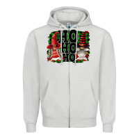 Dove Grey Ho Ho Ho Christmas Gnomes Zipper Hoodie - FaDigitalArtStudio