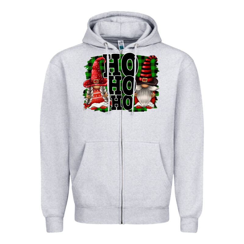 Ho Ho Ho Christmas Gnomes Zipper Hoodie by FaDigitalArtStudio | Teevron