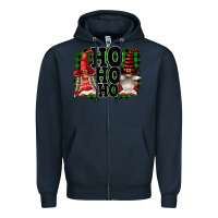 Navy Ho Ho Ho Christmas Gnomes Zipper Hoodie - FaDigitalArtStudio