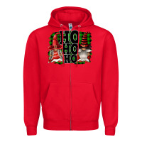 Red Ho Ho Ho Christmas Gnomes Zipper Hoodie - FaDigitalArtStudio