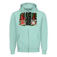 Seafoam Ho Ho Ho Christmas Gnomes Zipper Hoodie - FaDigitalArtStudio