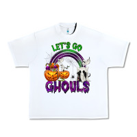 White Let's Go Ghouls Urban Heavy Tee - texasbilliewilder