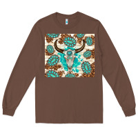 Chestnut gemstone bull skull leopard Long Sleeve Tee - TumblerDesignByShophia