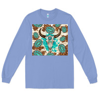 Colony Blue gemstone bull skull leopard Long Sleeve Tee - TumblerDesignByShophia