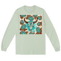Matcha gemstone bull skull leopard Long Sleeve Tee - TumblerDesignByShophia