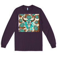 Plum gemstone bull skull leopard Long Sleeve Tee - TumblerDesignByShophia