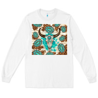 White gemstone bull skull leopard Long Sleeve Tee - TumblerDesignByShophia