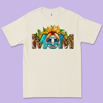 Football Mom Sunflower Leopard Premium Tee Designed By Bundleandbundleshop