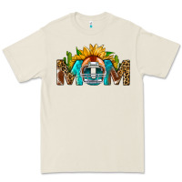 Bone Football Mom Sunflower Leopard Premium Tee - BundleAndBundleShop