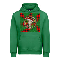 Emerald Christmas bull skull Urban Hoodie - BarkalooDesign
