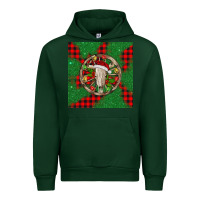 Forest Green Christmas bull skull Urban Hoodie - BarkalooDesign