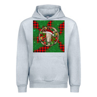Heather Grey Christmas bull skull Urban Hoodie - BarkalooDesign