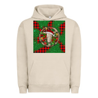 Pigment French Oak Christmas bull skull Urban Hoodie - BarkalooDesign