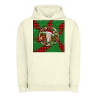 Pigment Pistachio Christmas bull skull Urban Hoodie - BarkalooDesign