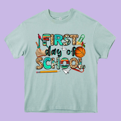 First Day Of School Heavy Core Tee Designed By Nancycooperartshop