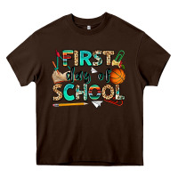 Chocolate Brown first day of school Heavy Core Tee - NancyCooperArtShop