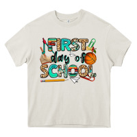 Cream first day of school Heavy Core Tee - NancyCooperArtShop