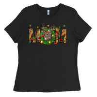 Black Western Mom With Reindeer Ladies Tee - BundleAndBundleShop