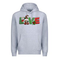Heather Grey love christmas gnome Premium Hoodie - BundleAndBundleShop