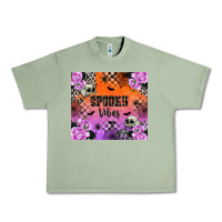 Oil Green Spooky Vibes Urban Heavy Tee - texasbilliewilder