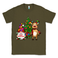 Army Green merry christmas gnomes, reindeer Classic Tee - RanaPortraitStore