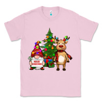 Bubblegum Pink merry christmas gnomes, reindeer Classic Tee - RanaPortraitStore