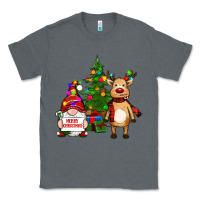 Charcoal Heather merry christmas gnomes, reindeer Classic Tee - RanaPortraitStore