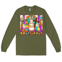 Army Green easter day rabbit Long Sleeve Tee - TumblerDesignByShophia