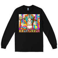 Black easter day rabbit Long Sleeve Tee - TumblerDesignByShophia