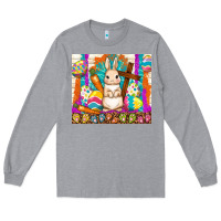 Heather Grey easter day rabbit Long Sleeve Tee - TumblerDesignByShophia