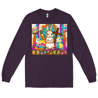 Plum easter day rabbit Long Sleeve Tee - TumblerDesignByShophia