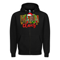 Black christmas nana claus Zipper Hoodie - FaDigitalArtStudio
