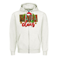 Oatmeal Heather christmas nana claus Zipper Hoodie - FaDigitalArtStudio