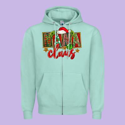 Christmas Nana Claus Zipper Hoodie Designed By Fadigitalartstudio