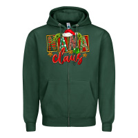 Sports Green christmas nana claus Zipper Hoodie - FaDigitalArtStudio