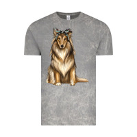 Cloud Rock collie with bandanna Vintage Tee - texasbilliewilder