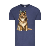 Vintage Denim collie with bandanna Vintage Tee - texasbilliewilder