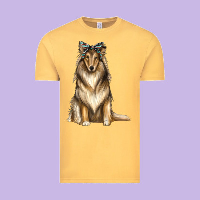 Collie With Bandanna Vintage Tee Designed By Texasbilliewilder