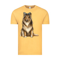 Vintage Mustard collie with bandanna Vintage Tee - texasbilliewilder