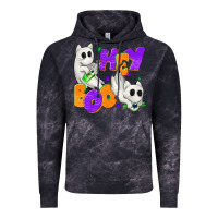 Cloud Black Hey Boo with Ghost Cats Vintage Hoodie - texasbilliewilder
