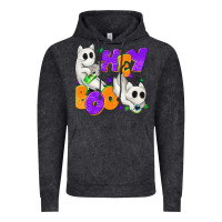 Vintage Black Hey Boo with Ghost Cats Vintage Hoodie - texasbilliewilder
