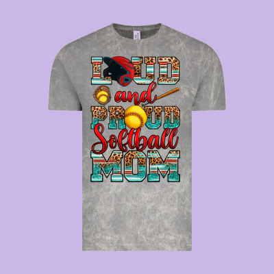 Loud And Proud Softball Mom Vintage Tee Designed By Ranaportraitstore