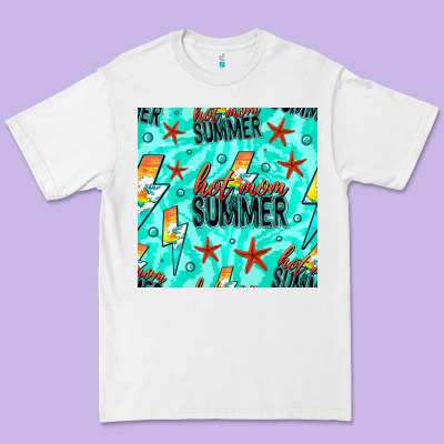 Hot Mom Summer Digital Paper Premium Tee Designed By Bundleandbundleshop